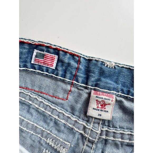 TRUE RELIGION Ricky Cut-Off Super Tee Cotton Denim Bermuda Shorts, Size 28 - Picture 13 of 16